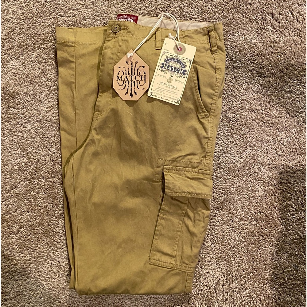 NWT Match Stick men’s cargo pants size 34